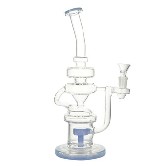 11" RECYCLER WATER PIPE - JADE BLUE