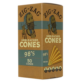 ZIG-ZAG UNBLEACHED CONES - 98'S BULK 50CT