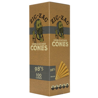ZIG-ZAG UNBLEACHED CONES - 98'S BULK 100CT