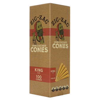 ZIG-ZAG UNBLEACHED CONES - KING BULK 100CT