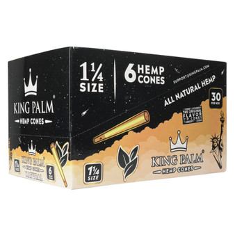 KING PALM HEMP CONES 1¼ SIZE - NATURAL