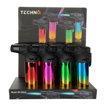 TECHNO TORCH - CHROME ANGLE TORCH 12CT