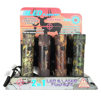 2-IN-1 LED LASER FLASHLIGHT - WOODS 12CT