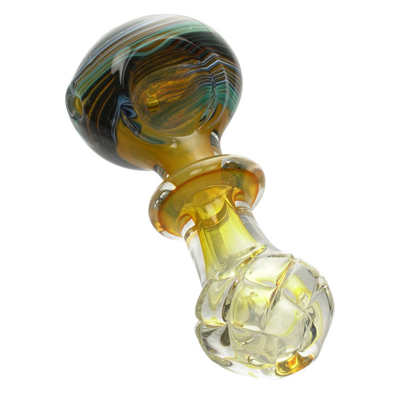 4" HVY FUMED CUT RIM HAND PIPE MIX COLOR