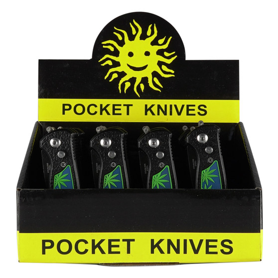 POCKET KNIVES LEAF DESIGN - 12CT