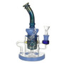 8½" RECYCLER SWISS PERC W/ ELECTROPLATE - JADE BLUE