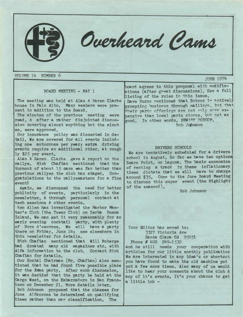 Overheard Cams January 1975