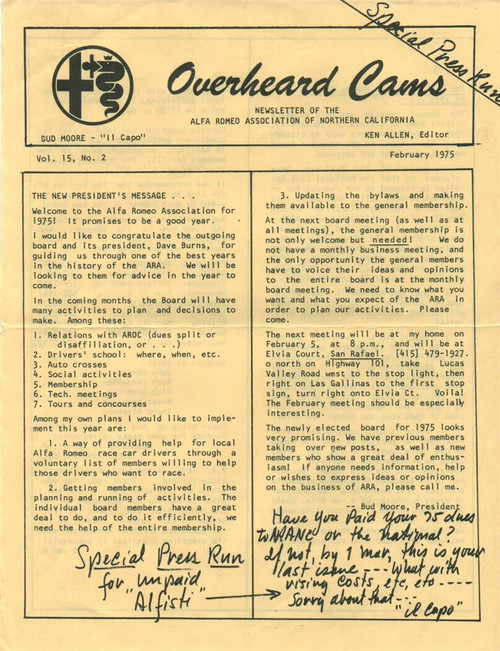 Overheard Cams October 1975