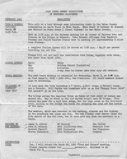 Overheard Cams April 1965