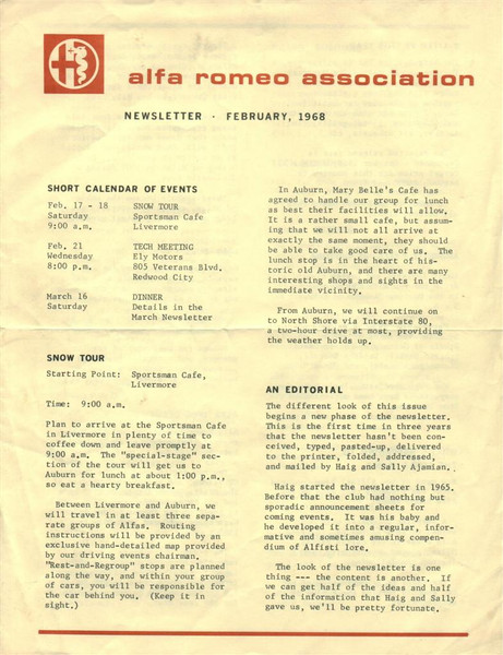 Overheard Cams March 1968