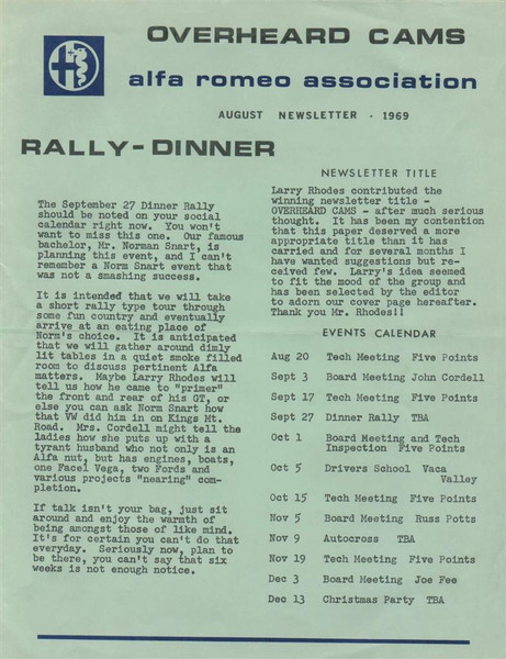 Overheard Cams February 1970