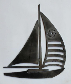 Sailboat Metal Cutout Sign