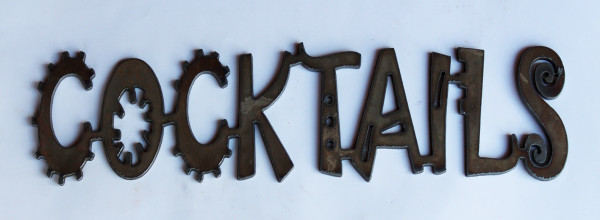 Cocktails Metal Cutout Sign