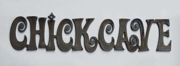 Chick Cave Metal Cutout Sign