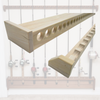 Fishing Rod Rack, Wall Mount Pole Holder, 46" Wide, 22 Rod Capacity, Solid Poplar Wood, Unfinished