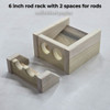 6 inch poplar rod rack with 2 spaces for rods