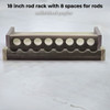 18 inch rod rack with 8 spaces for rods
unfinished poplar