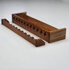 top left perspective of Mahogany Fishing Rod Rack, 24 Inch Pole Holder, Vertical Wall Mount