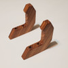 Two Solid Zebra Wood Archery Bow Rack Hooks