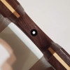 stepped hole drilled for easy installation with included hardware, ukulele wall hanger, solid walnut wood with maple inlay
