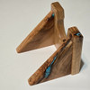 Red Oak Guitar Wall Hanger with Turquoise Color Inlay