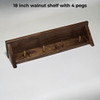 18 inch walnut shelf with 4 pegs