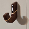 Wooden Gun Hooks for the Wall (Sold Individually), Solid Mahogany with Maple Stripe