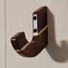 Wooden Gun Hooks for the Wall (Sold Individually), Solid Mahogany with Maple Stripe