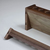 keyholes in the back of the 50 inch Solid Walnut Wood Fishing Rod Rack, Vertical Wall Mount Fishing Pole Holder