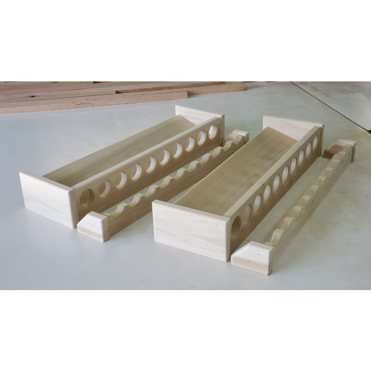 22 Inch Rod Rack  Unfinished Solid Poplar Wood