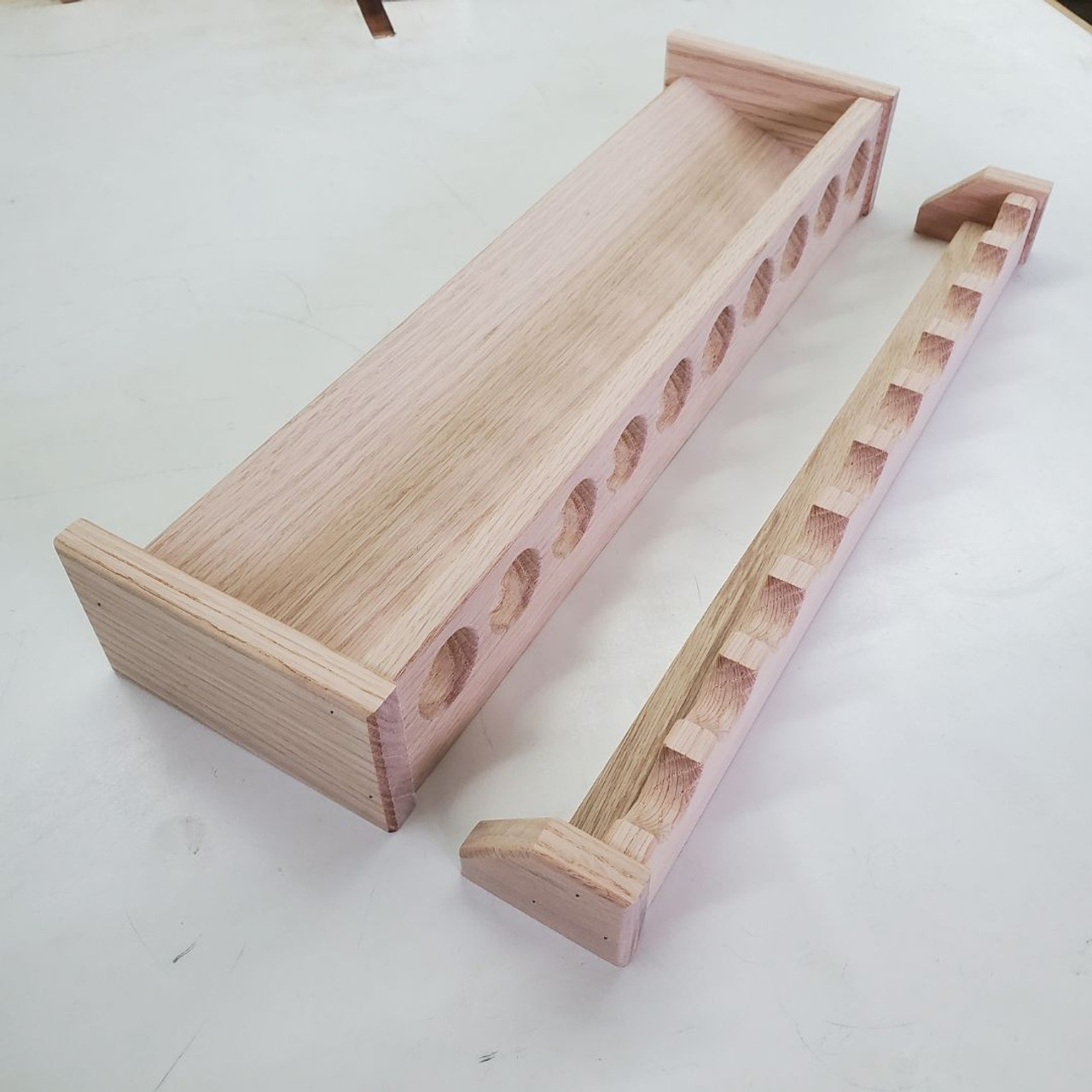 22 Inch Rod Rack  Unfinished Solid Red Oak Wood