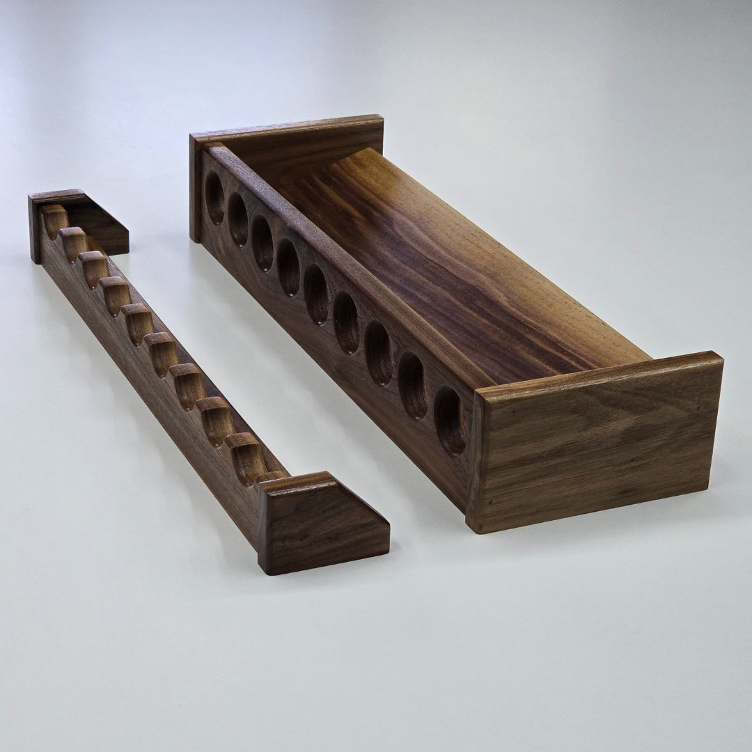 Fishing Pool Rack 20 Inch Fishing Rod Rack | Solid American Black Walnut