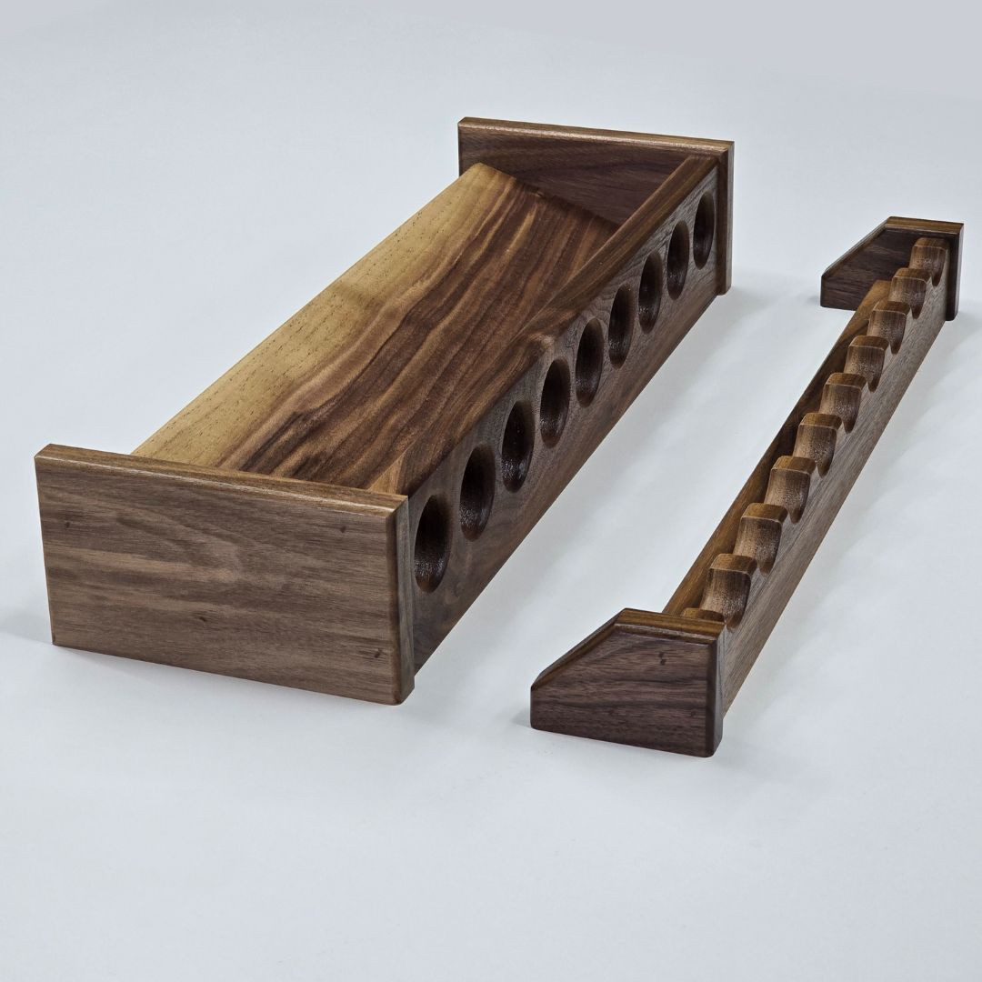 Fishing Pool Rack 20 Inch Fishing Rod Rack | Solid American Black Walnut