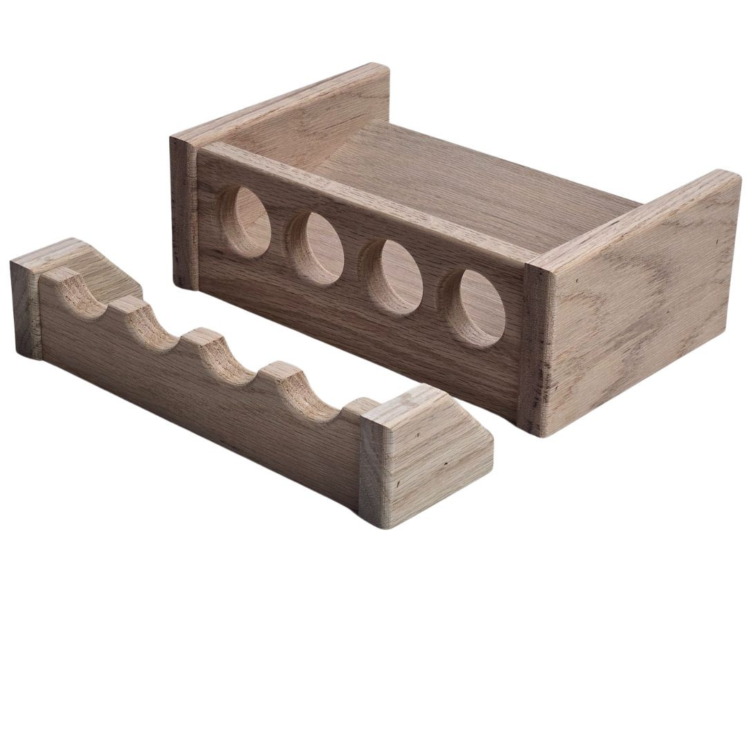 10 Inch Rod Rack | Unfinished Solid Red Oak Wood