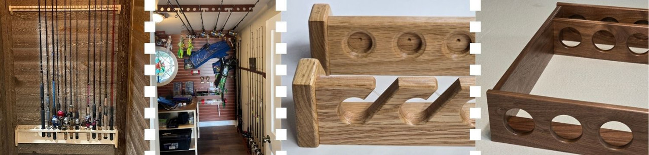 Wooden Fishing Pole Storage and Display Racks