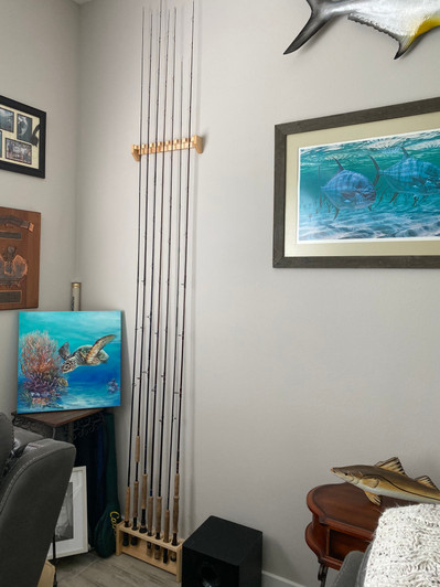 Custom Fishing Rod Rack, Solid Red Oak Wood, Unfinished - Chris ...