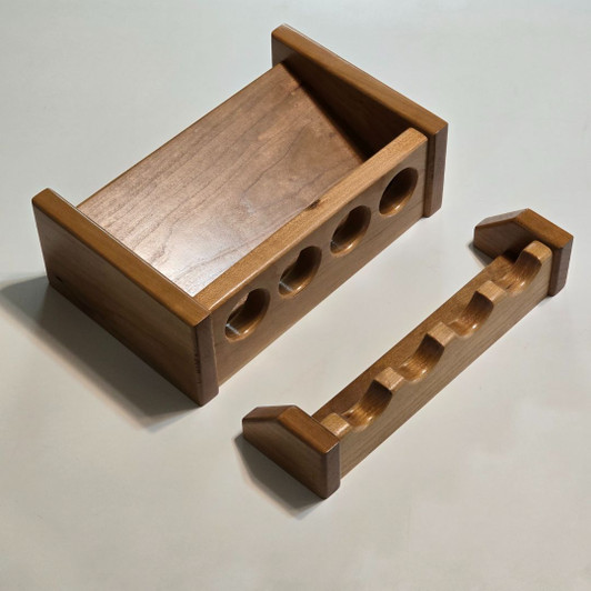 10 inch fishing rod rack in solid cherry wood from Chris Skrobarczyk Carpentry