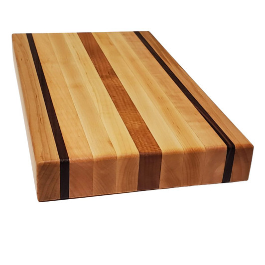 Solid Maple, Walnut, and Cherry Wood Edge Grain Cutting Board