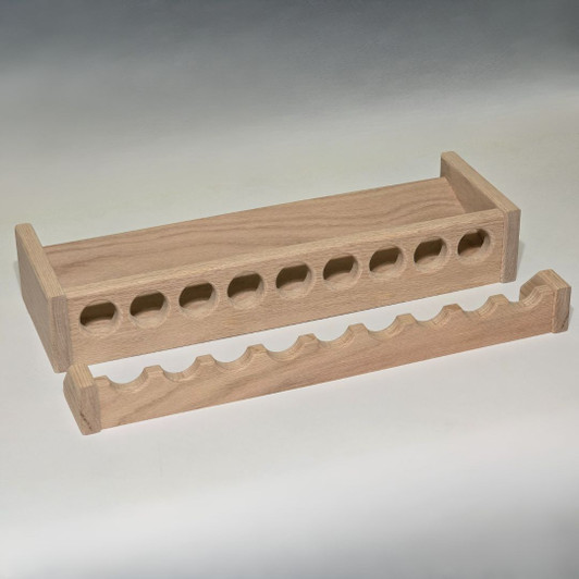 20 Inch Solid Red Oak Wood Fishing Rod Rack, Unfinished