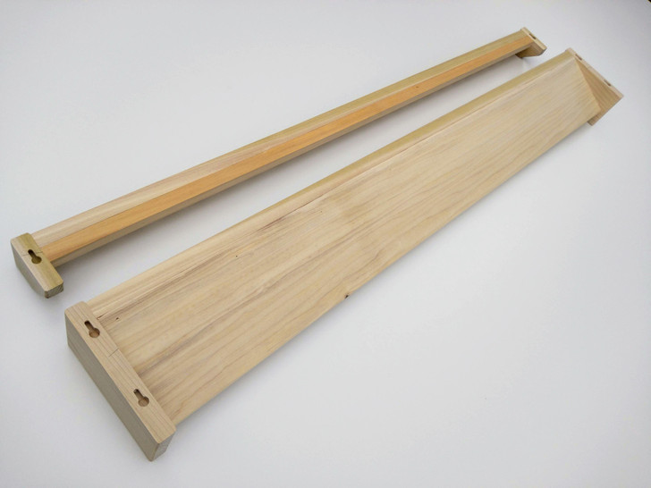 Fishing Rod Rack, Wall Mount Pole Holder, 46" Wide, 22 Rod Capacity, Solid Poplar Wood, Unfinished