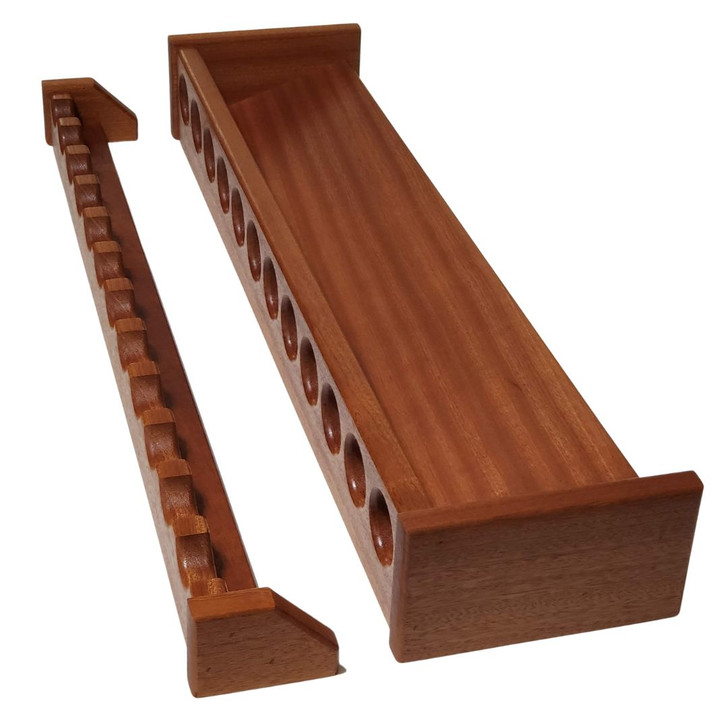 26 inch mahogany fishing rod rack, wall mount
