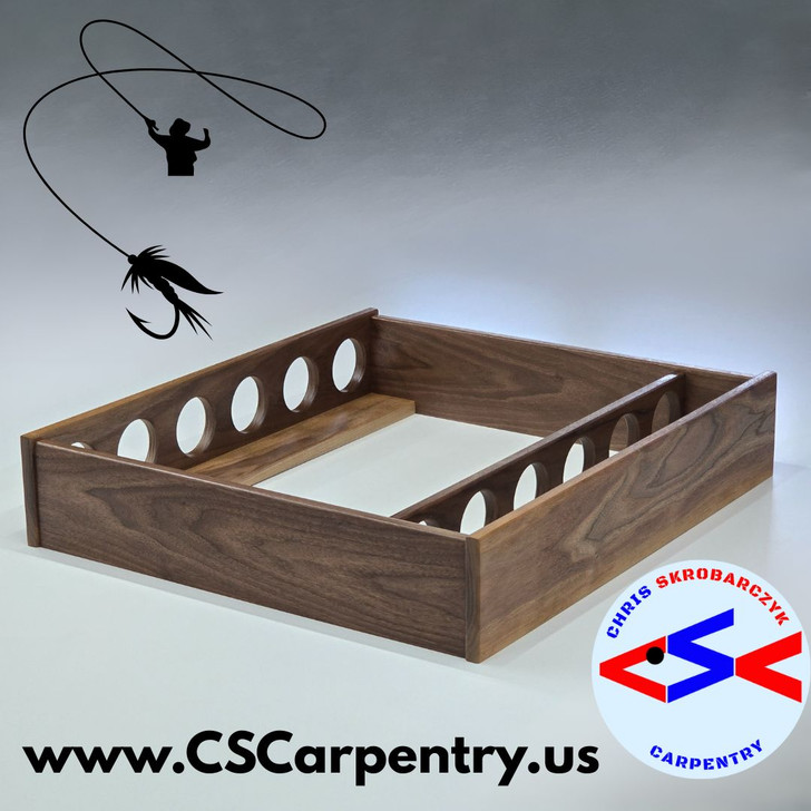 Wall Mount Fly Rod Tube Rack | Walnut