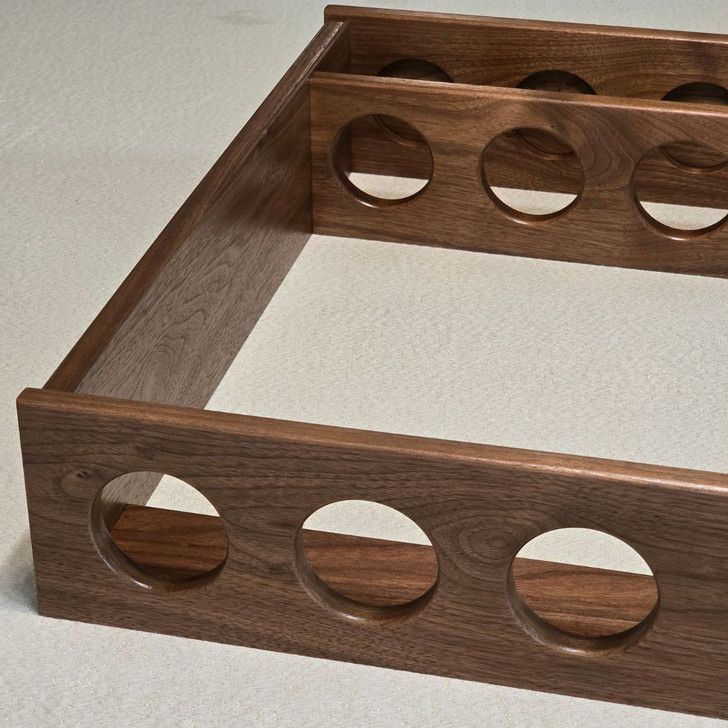 solid walnut wooden wall mount fly rod tube display rack