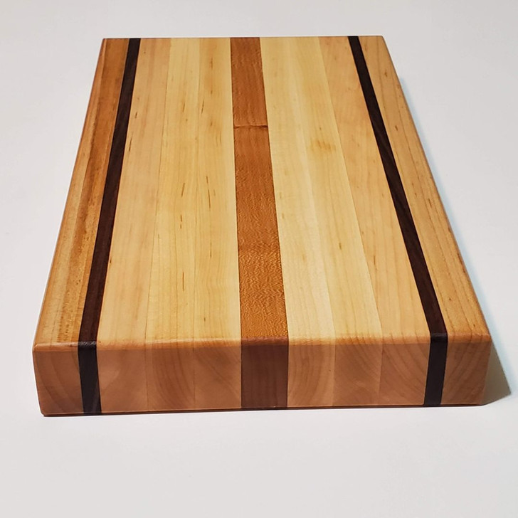Solid Maple, Walnut, and Cherry Wood Edge Grain Cutting Board