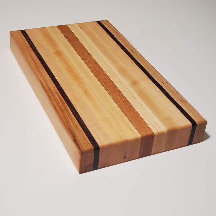 Solid Maple, Walnut, and Cherry Wood Edge Grain Cutting Board