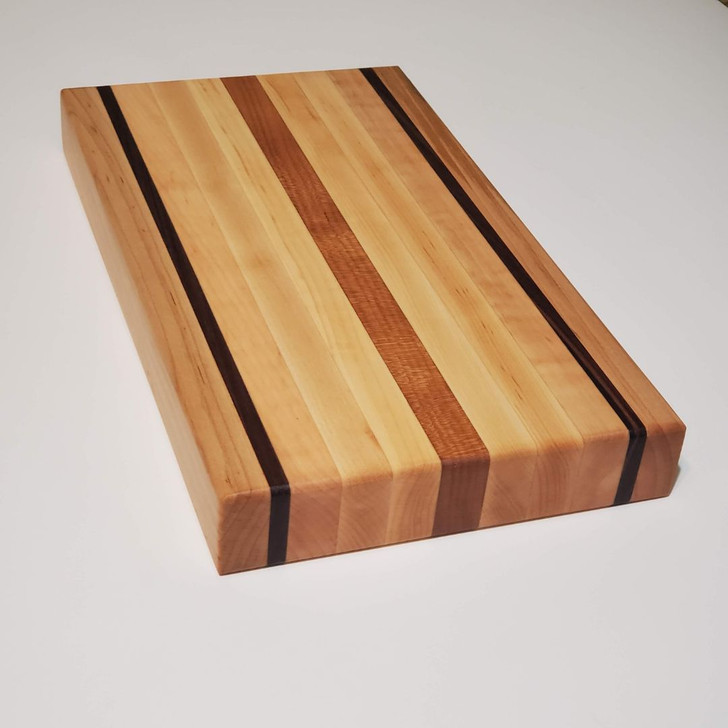 Solid Maple, Walnut, and Cherry Wood Edge Grain Cutting Board