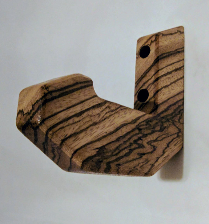 Solid Zebra Wood Archery Bow Rack, single hook