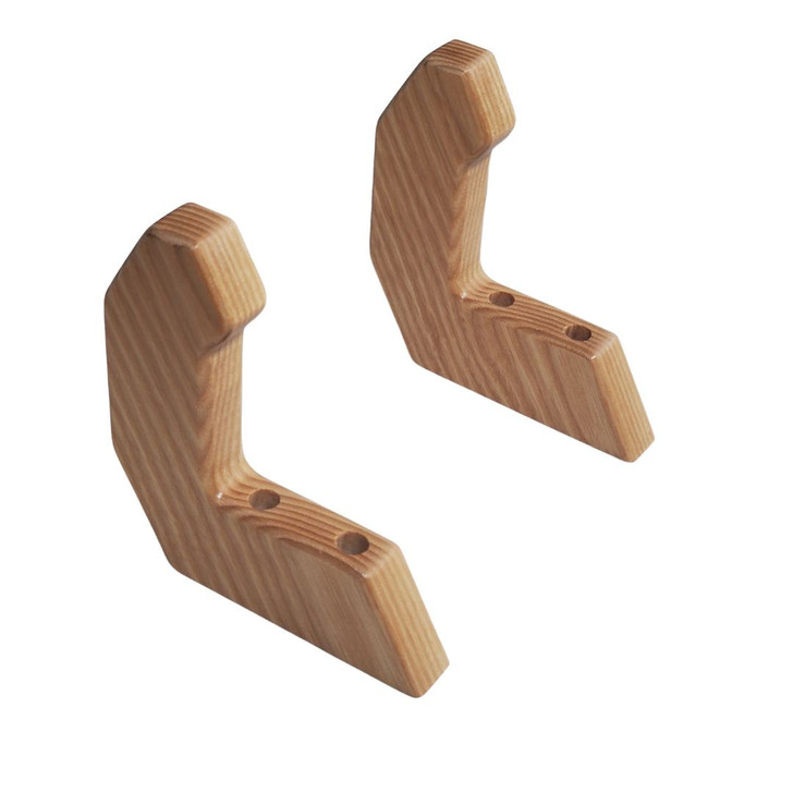 Two Solid Ash Wood Bow and Arrow Rack Hooks