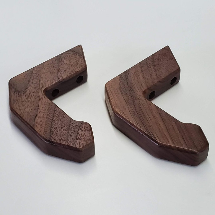 Solid Walnut Archery Bow Rack Hooks (x2)