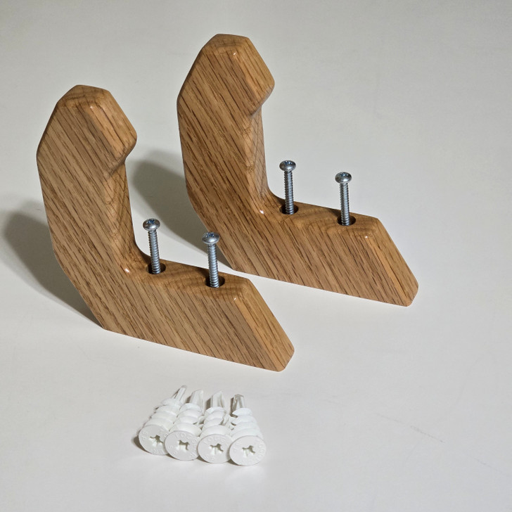 Solid Red Oak Wood Bow and Arrow Rack Hooks (Sold Individually)
